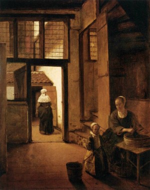 Girls washing clothes